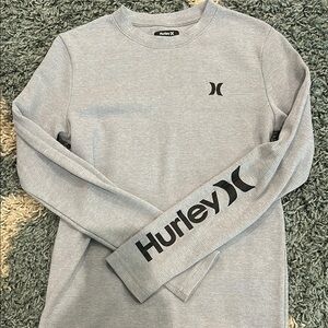 Hurley Black Logo Gray Long Sleeve Tee